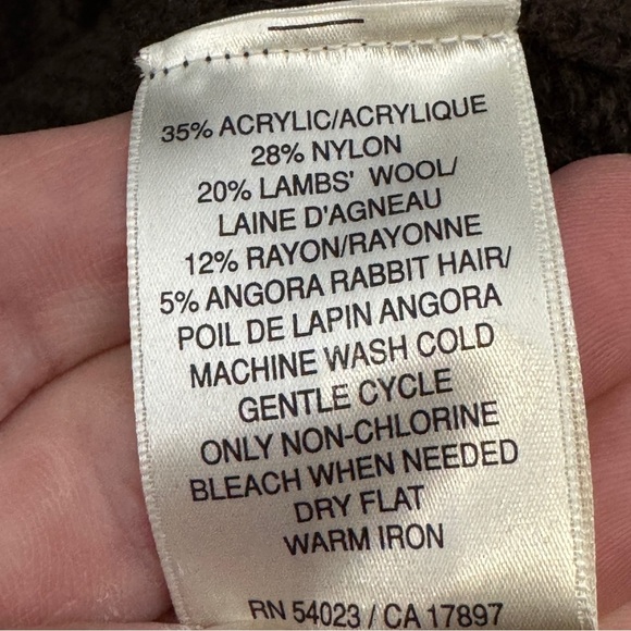 Old Navy S Brown Shawl Collar Toggle Cardigan Lambswool Angora Vintage 90s - Picture 4 of 7